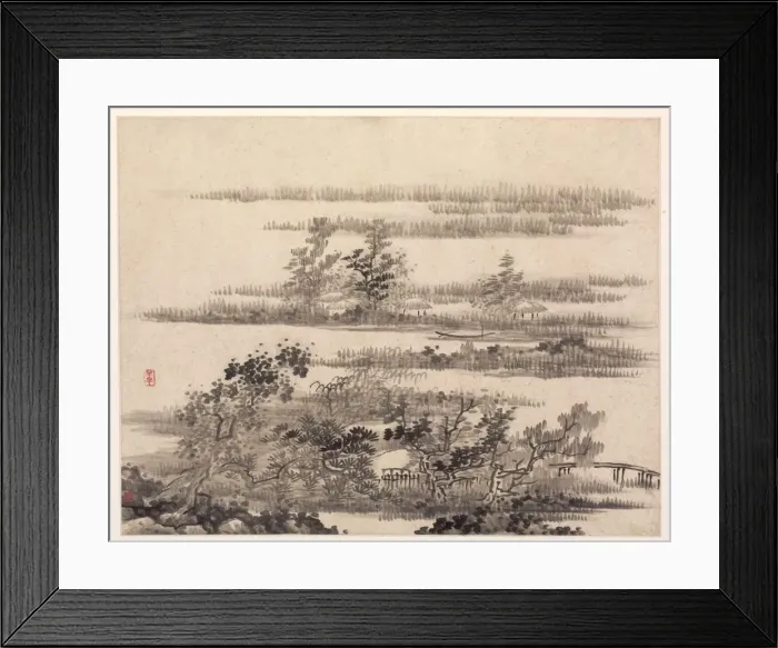 Framed Print : Summer in the Water Country, 1670s. Creator: Gong Xian (Chinese, 1599-1689) Framed Print : Summer in the Water Country, 1670s. Creator: Gong Xian (Chinese, 1599-1689)