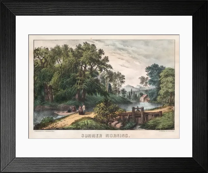 Framed Print : Summer Morning, c. 1838-72. Creator: James Merritt Ives (American, 1824-1895) Framed Print : Summer Morning, c. 1838-72. Creator: James Merritt Ives (American, 1824-1895)