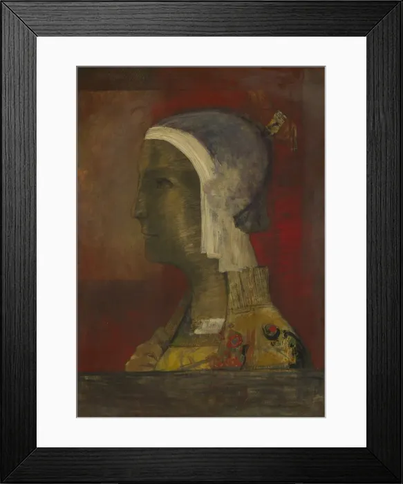 Framed Print : Symbolic Head, c. 1890. Creator: Odilon Redon (French, 1840-1916) Framed Print : Symbolic Head, c. 1890. Creator: Odilon Redon (French, 1840-1916)