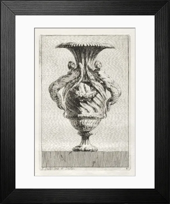 Framed Print : Suite of Vases: Plate 4, 1746. Creator: Jacques Francois Saly (French, 1717-1776) Framed Print : Suite of Vases: Plate 4, 1746. Creator: Jacques Francois Saly (French, 1717-1776)