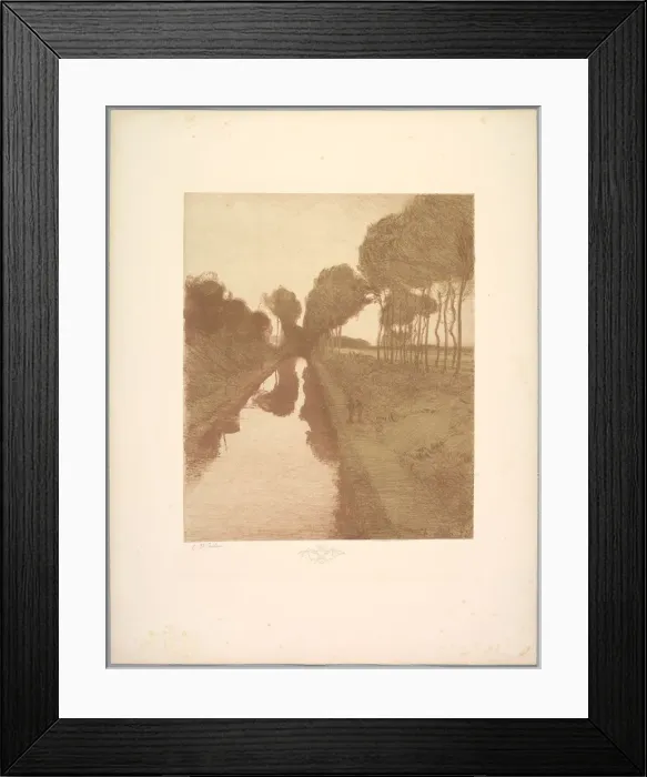 Framed Print : Suite de Paysages: Landscape, Plate 3, Remarque, Bat, 1892-1893. Creator: Charles Marie Dulac Framed Print : Suite de Paysages: Landscape, Plate 3, Remarque, Bat, 1892-1893. Creator: Charles Marie Dulac