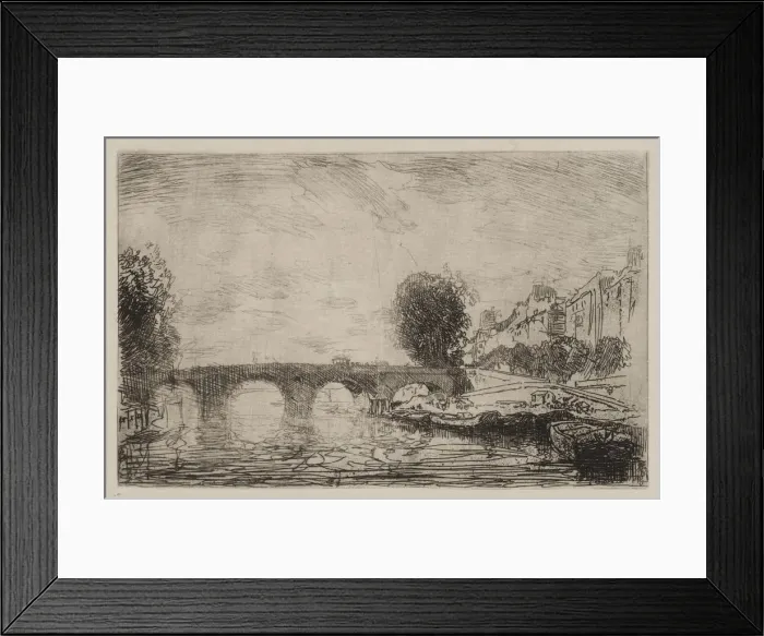 Framed Print : Sunset at Pont Marie, 1890. Creator: Auguste Louis Lepere (French, 1849-1918) Framed Print : Sunset at Pont Marie, 1890. Creator: Auguste Louis Lepere (French, 1849-1918)
