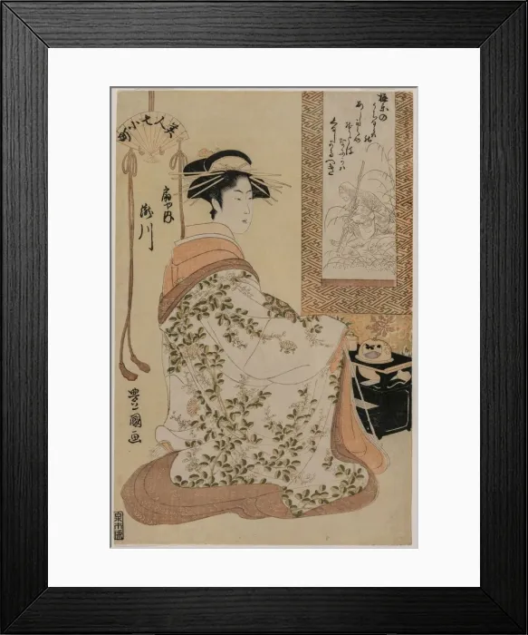 Framed Print : Takigawa of Ogiya, from the series Beauties as the Seven Komachi, c. 1793-97. Creator Framed Print : Takigawa of Ogiya, from the series Beauties as the Seven Komachi, c. 1793-97. Creator