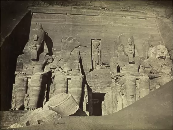 Temple of Ramesses II, Abu Simbel, c. 1860s. Creator: Antonio Beato (British, c. 1825-1903)