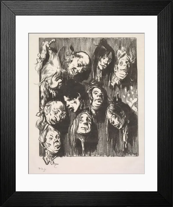 Framed Print : Ten Assassinations for a Penny, 1897. Creator: Theophile Alexandre Steinlen (Swiss Framed Print : Ten Assassinations for a Penny, 1897. Creator: Theophile Alexandre Steinlen (Swiss