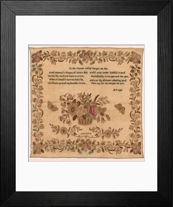 Framed Print : Sampler, 1800s. Creator: Unknown Framed Print : Sampler, 1800s. Creator: Unknown