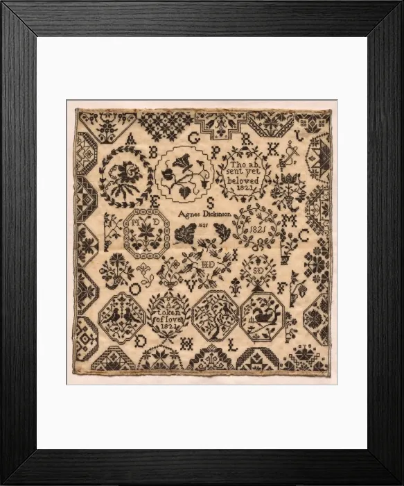 Framed Print : Sampler, 1821. Creator: Unknown Framed Print : Sampler, 1821. Creator: Unknown