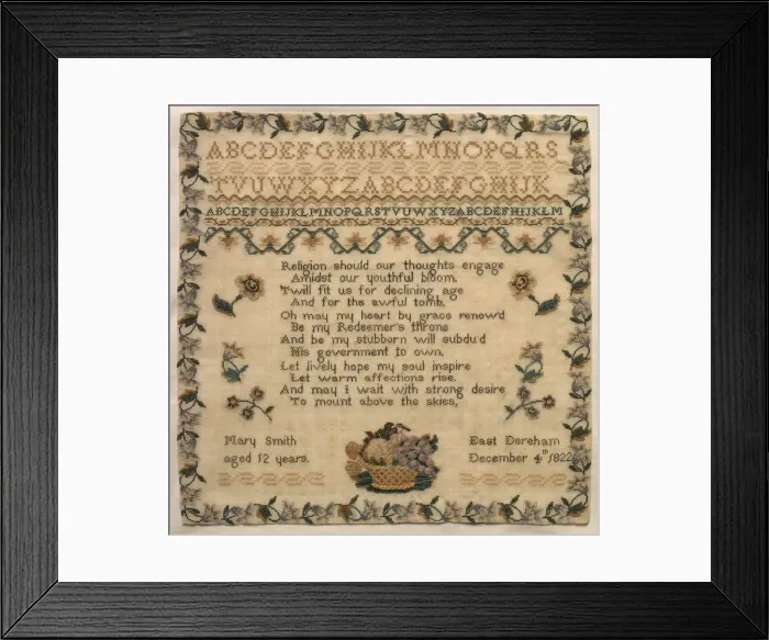 Framed Print : Sampler, 1822. Creator: Unknown Framed Print : Sampler, 1822. Creator: Unknown