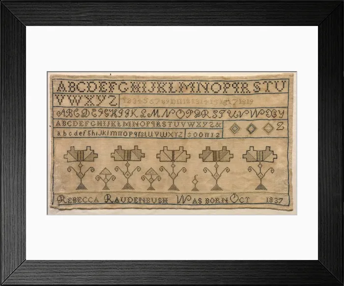 Framed Print : Sampler, 1837. Creator: Unknown Framed Print : Sampler, 1837. Creator: Unknown