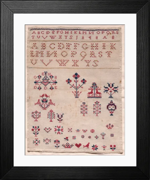 Framed Print : Sampler, 1848. Creator: Unknown Framed Print : Sampler, 1848. Creator: Unknown
