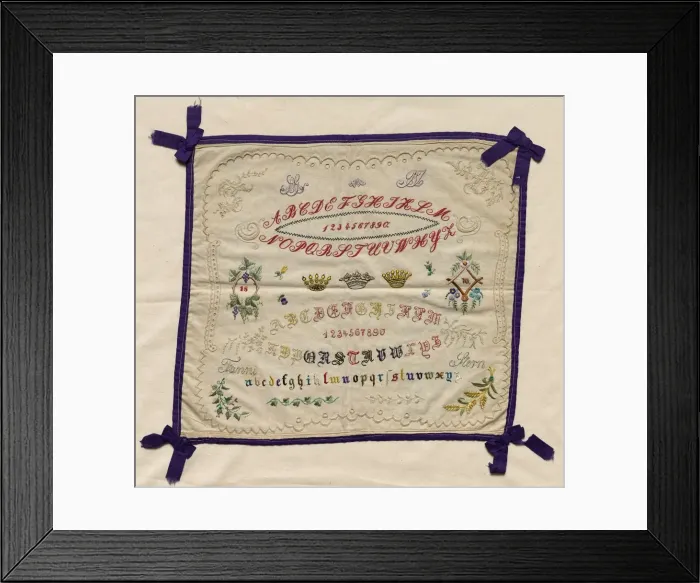 Framed Print : Sampler, 1870. Creator: Unknown Framed Print : Sampler, 1870. Creator: Unknown