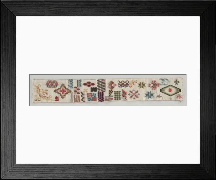 Framed Print : Sampler, c. 1850-1860s. Creator: Unknown Framed Print : Sampler, c. 1850-1860s. Creator: Unknown