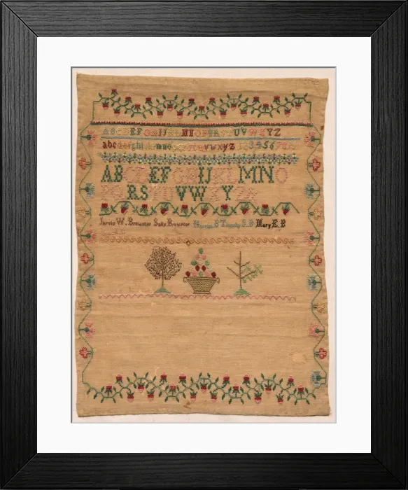 Framed Print : Sampler, early 1800s. Creator: Unknown Framed Print : Sampler, early 1800s. Creator: Unknown