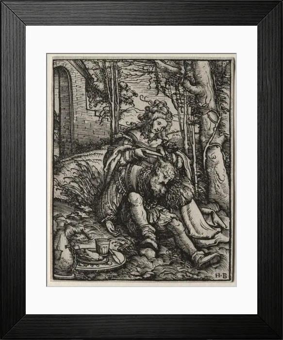 Framed Print : Samson and Delilah, 1519. Creator: Hans Burgkmair (German, 1473-1531) Framed Print : Samson and Delilah, 1519. Creator: Hans Burgkmair (German, 1473-1531)