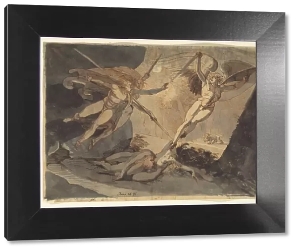 Satan Starts from the Touch of Ithuriels Spear, 1776. Creator: Henry Fuseli (Swiss, 1741-1825)