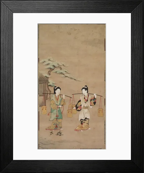 Framed Print : Scene from a Noh Play, early 18th century. Creator: Unknown Framed Print : Scene from a Noh Play, early 18th century. Creator: Unknown