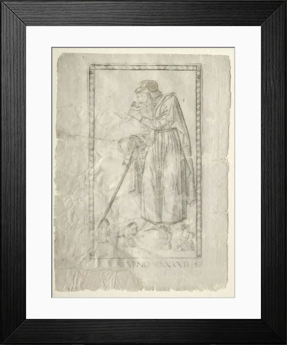 Framed Print : Saturn (from the Tarocchi, series A: Firmaments of the Universe, #47), before 1467 Framed Print : Saturn (from the Tarocchi, series A: Firmaments of the Universe, #47), before 1467