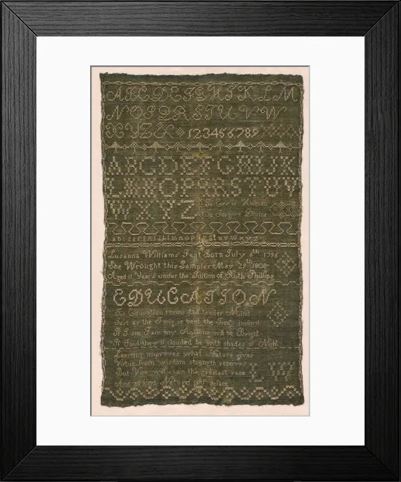 Framed Print : Sampler, 1808. Creator: Unknown Framed Print : Sampler, 1808. Creator: Unknown