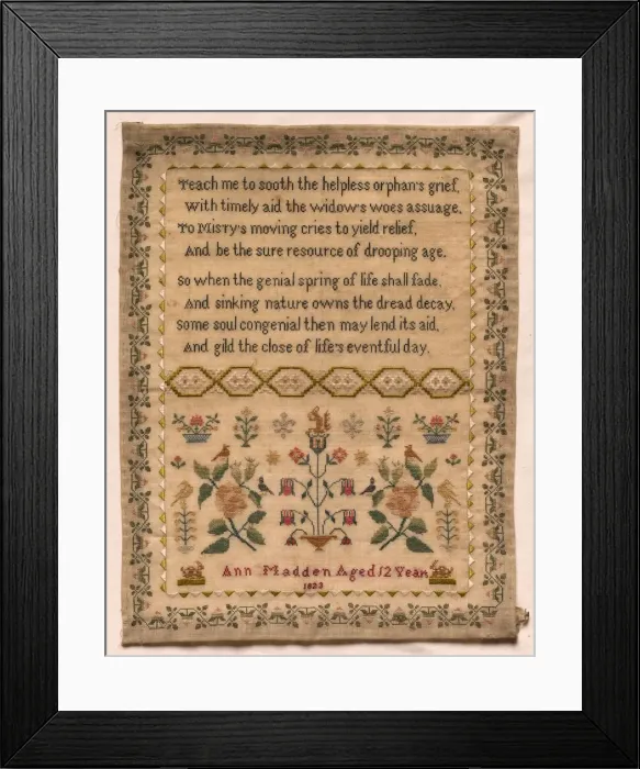 Framed Print : Sampler, 1823. Creator: Unknown Framed Print : Sampler, 1823. Creator: Unknown