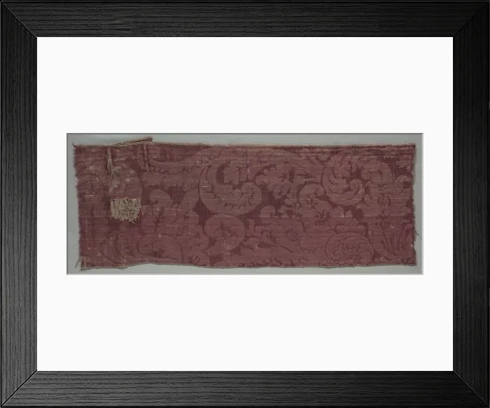 Framed Print : Satin Textile, late 1600s. Creator: Unknown Framed Print : Satin Textile, late 1600s. Creator: Unknown