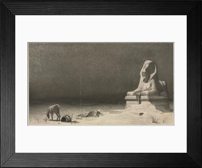 Framed Print : The Rest on the Flight into Egypt (recto); Sketch of a Sphinx [?] (verso), c. 1879-80