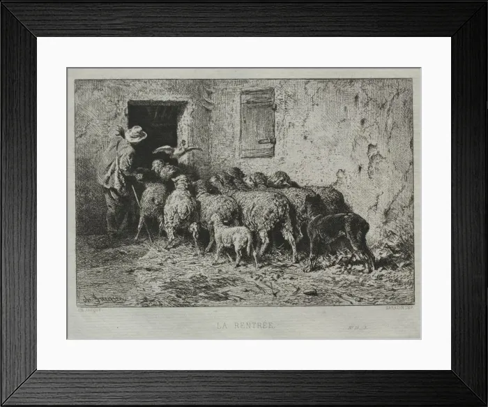 Framed Print : The Return. Creator: Charles-Emile Jacque (French, 1813-1894) Framed Print : The Return. Creator: Charles-Emile Jacque (French, 1813-1894)