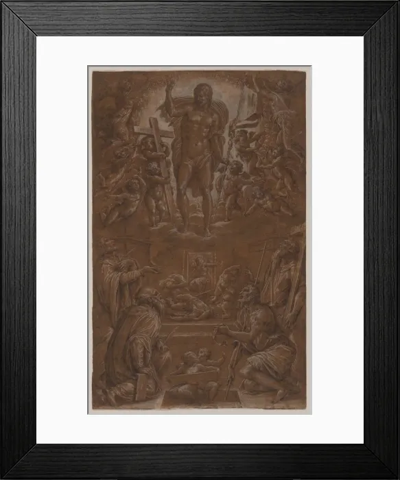Framed Print : The Risen Christ Adored by Saints and Angels, 1566-1568. Creator: Giorgio Vasari (Italian Framed Print : The Risen Christ Adored by Saints and Angels, 1566-1568. Creator: Giorgio Vasari (Italian