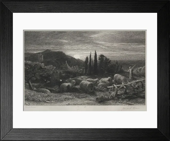 Framed Print : The Rising Moon. Creator: Samuel Palmer (British, 1805-1881) Framed Print : The Rising Moon. Creator: Samuel Palmer (British, 1805-1881)
