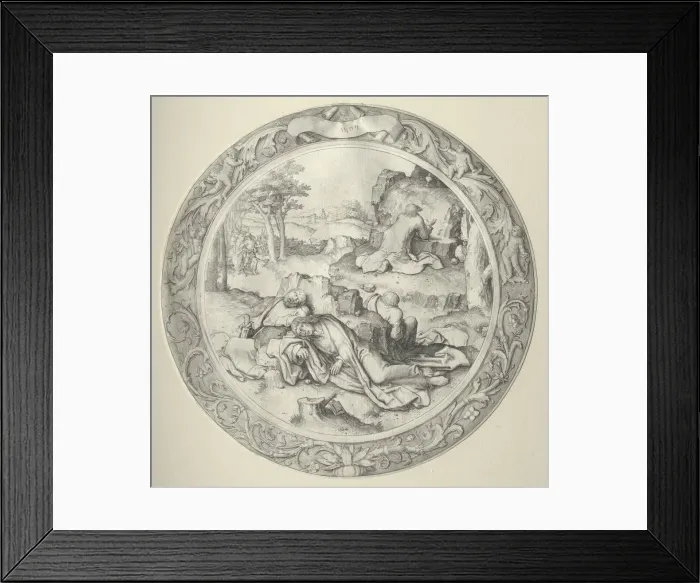 Framed Print : The Round Passion: Christ in Gethsemane (Agony in the Garden), 1509. Creator: Lucas van Leyden Framed Print : The Round Passion: Christ in Gethsemane (Agony in the Garden), 1509. Creator: Lucas van Leyden