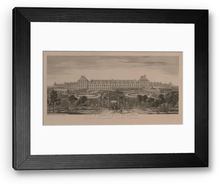Framed Print : The Royal Hospital of Bicestre. Creator: Jacques Rigaud (French, 1681-1754) Framed Print : The Royal Hospital of Bicestre. Creator: Jacques Rigaud (French, 1681-1754)