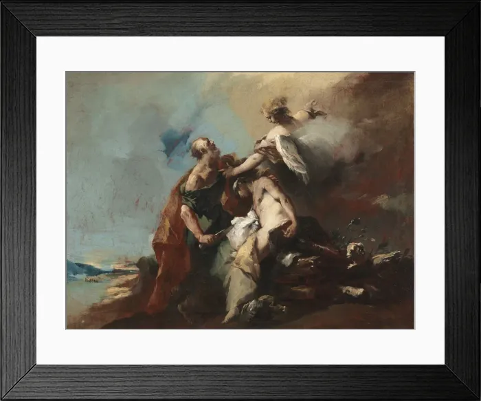 Framed Print : The Sacrifice of Isaac, Tobias and the Angel, The Angels Appearing to Abraham... 1750s Framed Print : The Sacrifice of Isaac, Tobias and the Angel, The Angels Appearing to Abraham... 1750s