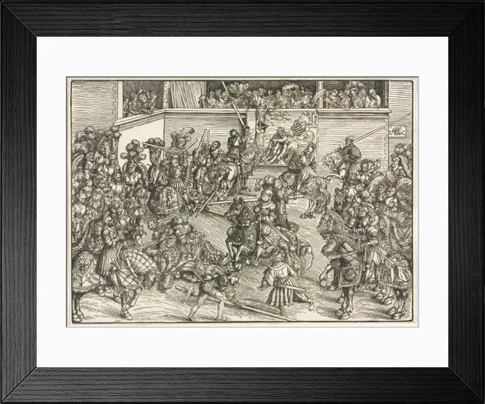 Framed Print : The Second Tournament with the Tapestry of Sampson and the Lion, 1509. Creator: Lucas Cranach Framed Print : The Second Tournament with the Tapestry of Sampson and the Lion, 1509. Creator: Lucas Cranach