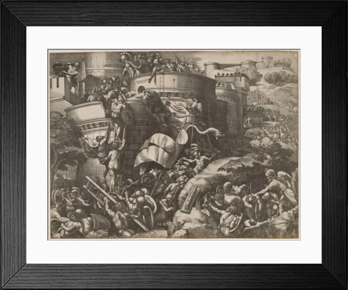 Framed Print : The Seige of Carthage, 1539. Creator: Georg Pencz (German, c. 1500-1550) Framed Print : The Seige of Carthage, 1539. Creator: Georg Pencz (German, c. 1500-1550)