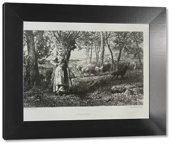 The Shepherdess. Creator: Charles-Emile Jacque (French, 1813-1894)