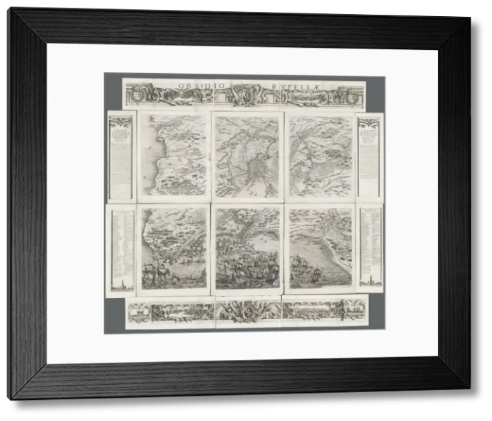 Framed Print : The Siege of La Rochelle, 1628-1630. Creator: Israel Henriet (French, c Framed Print : The Siege of La Rochelle, 1628-1630. Creator: Israel Henriet (French, c