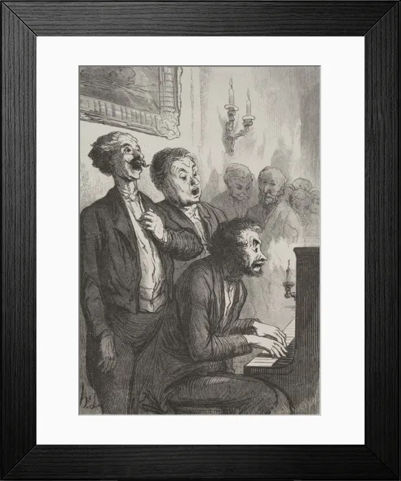 Framed Print : The Singers: The Singers in the Salon. Creator: Honore Daumier (French, 1808-1879) Framed Print : The Singers: The Singers in the Salon. Creator: Honore Daumier (French, 1808-1879)
