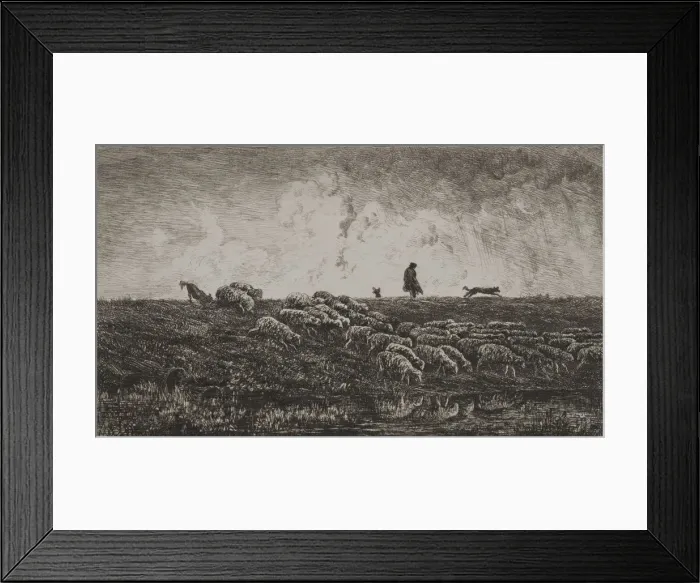 Framed Print : The Shower, c. 1851. Creator: Charles Francois Daubigny (French, 1817-1878) Framed Print : The Shower, c. 1851. Creator: Charles Francois Daubigny (French, 1817-1878)