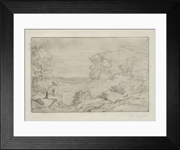 Framed Print : The Rocks. Creator: Alphonse Legros (French, 1837-1911) Framed Print : The Rocks. Creator: Alphonse Legros (French, 1837-1911)