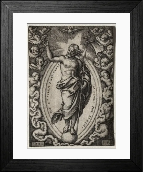 Framed Print : The Saviour, 1546. Creator: Hans Sebald Beham (German, 1500-1550) Framed Print : The Saviour, 1546. Creator: Hans Sebald Beham (German, 1500-1550)