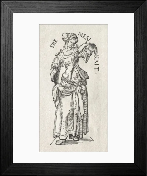 Framed Print : The Seven Virtues: Temperance. Creator: Hans Burgkmair (German, 1473-1531) Framed Print : The Seven Virtues: Temperance. Creator: Hans Burgkmair (German, 1473-1531)