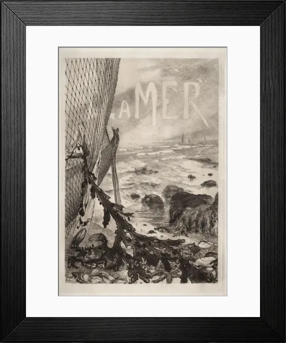 Framed Print : The Sea, 1905. Creator: Felix Bracquemond (French, 1833-1914); Art et Decoration Framed Print : The Sea, 1905. Creator: Felix Bracquemond (French, 1833-1914); Art et Decoration