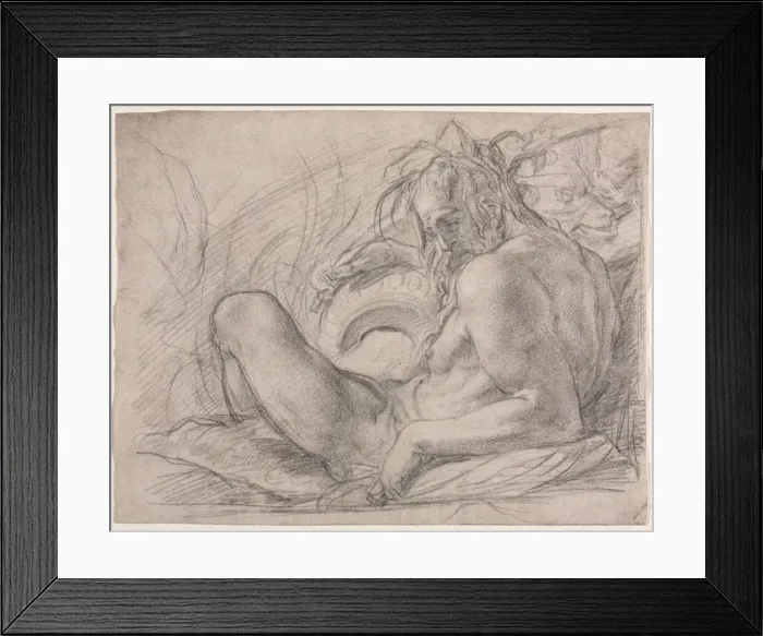 Framed Print : The River God Tiber (Study for a fresco, Miracle of the Snow... Florence), 1589. Creator Framed Print : The River God Tiber (Study for a fresco, Miracle of the Snow... Florence), 1589. Creator