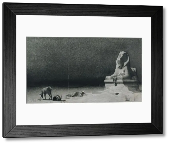 Framed Print : The Rest on the Flight into Egypt (recto), c. 1879-80. Creator: Luc-Olivier Merson (French Framed Print : The Rest on the Flight into Egypt (recto), c. 1879-80. Creator: Luc-Olivier Merson (French