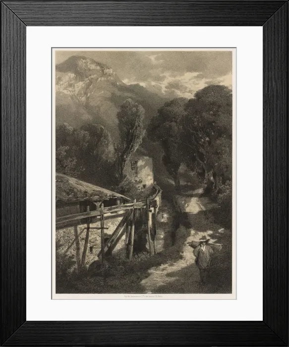Framed Print : The Simplon Road, Meillerie, France. Creator: Alexandre Calame (Swiss, 1810-1864) Framed Print : The Simplon Road, Meillerie, France. Creator: Alexandre Calame (Swiss, 1810-1864)
