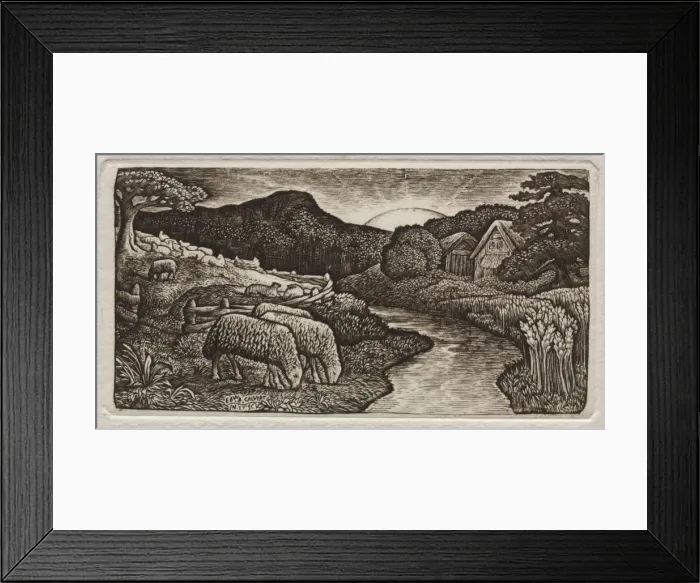 Framed Print : The Sheep of His Pasture, 1828. Creator: Edward Calvert (British, 1799-1883) Framed Print : The Sheep of His Pasture, 1828. Creator: Edward Calvert (British, 1799-1883)