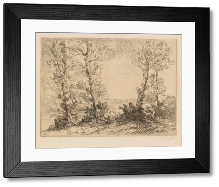 Framed Print : The Salmon Fisherman (Le Pecheur du Saumon), c. 1880. Creator: Alphonse Legros (French Framed Print : The Salmon Fisherman (Le Pecheur du Saumon), c. 1880. Creator: Alphonse Legros (French