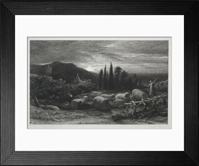 Framed Print : The Rising Moon, 1857. Creator: Samuel Palmer (British, 1805-1881) Framed Print : The Rising Moon, 1857. Creator: Samuel Palmer (British, 1805-1881)