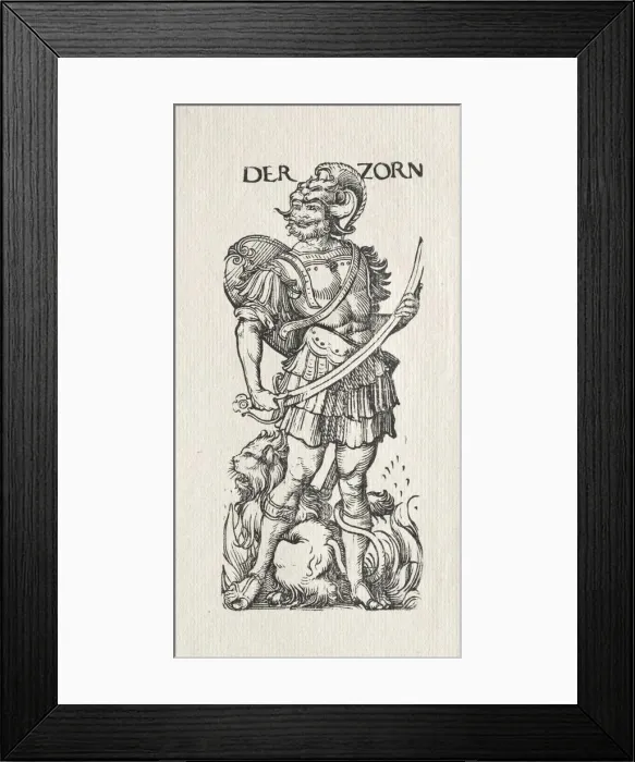 Framed Print : The Seven Vices: Wrath. Creator: Hans Burgkmair (German, 1473-1531) Framed Print : The Seven Vices: Wrath. Creator: Hans Burgkmair (German, 1473-1531)