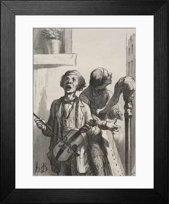 Framed Print : The Singers: Street Singers. Creator: Honore Daumier (French, 1808-1879) Framed Print : The Singers: Street Singers. Creator: Honore Daumier (French, 1808-1879)