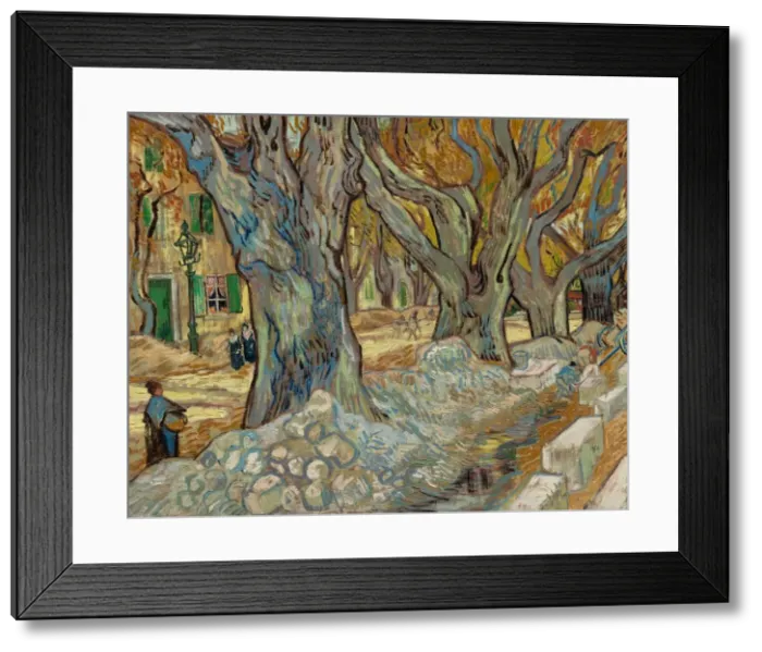 Framed Print : The Large Plane Trees (Road Menders at Saint-Remy), 1889. Creator: Vincent van Gogh (Dutch Framed Print : The Large Plane Trees (Road Menders at Saint-Remy), 1889. Creator: Vincent van Gogh (Dutch